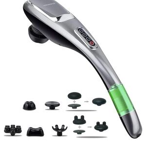Handheld Massager with Green Accent